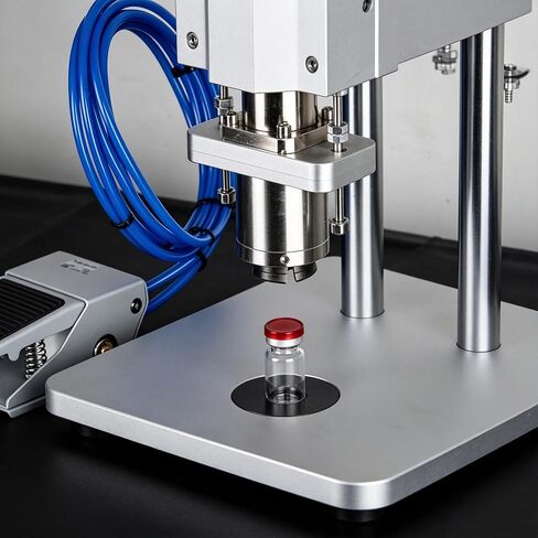 Pneumatic Capping Base for 16-18mm Bottles - Exproof Bottle Rack for Pharmaceutical & Cosmetic Sealing - Precision Equipment for Small Bottles in Kuwait