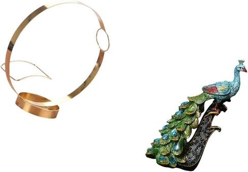 Bottle Holder Artistic Iron Stand Rack Resin Peacock Statue Shelf Decorative Figurine Unique Material Suitable for Dining in Kuwait