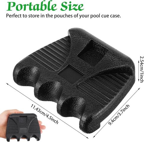 2-Pack 3 Holes Pool Cue Holder Portable Weighted Pool Stick Holders with Chalk Holder Non-Slip Billiard Cue Rest for Table Edge Mini Pvc Billiards Accessories in Kuwait