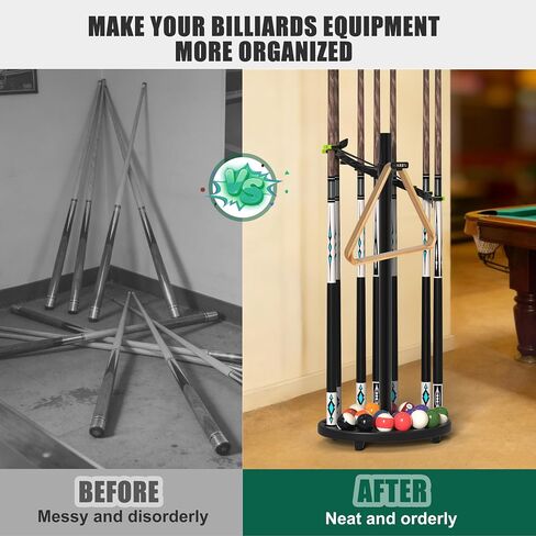 Hikeen Heavy Duty Pool Stick Holder Holds 10 Sticks with Steel Frame,Simple Installation and Storage Organizer Pool Cue Holder,Mental Pool Cue Rack for Game Room, Billiard Club in Kuwait