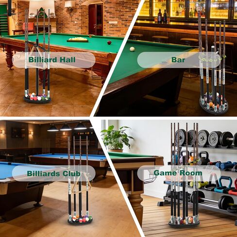 Hikeen Heavy Duty Pool Stick Holder Holds 10 Sticks with Steel Frame,Simple Installation and Storage Organizer Pool Cue Holder,Mental Pool Cue Rack for Game Room, Billiard Club in Kuwait