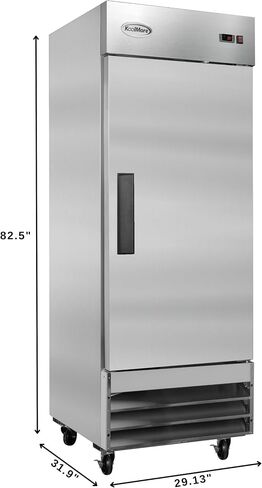 KoolMore 29 in. One Door Commercial Reach-in Refrigerator, 23 cu. ft. ETL Listed in Stainless-Steel (RIR-1D-SS) in Kuwait