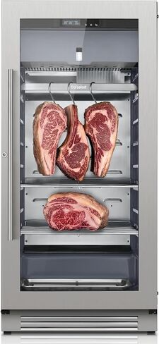 ثلاجة Ca'Lefort Dry Age لشرائح اللحم، ثلاجة الشيخوخة الجافة للحوم والضلع ولحم الضأن ولحم الخنزير، تحمل 209 رطل، أداة تجفيف احترافية للمطعم/البار/المطبخ، تقدم لحم البقر الممتاز في 21-45 يومًا (3.78 قدم مكعب) in Kuwait