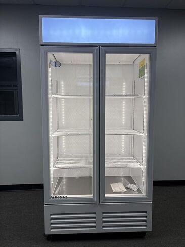Commercial Flower Refrigerator Floral Display Cooler, 2 Glass Doors Fridge With LED Light Adjustable Shelves,ETLSanitation Approval,40" Wide, Adjustable Shelves & Wheels Included in Kuwait