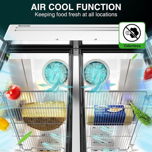 ثلاجة Coolski التجارية مقاس 40 بوصة، ثلاجة يمكن الوصول إليها بمساحة 35 قدمًا مع ضاغط Cubigel، ثلاجة من الفولاذ المقاوم للصدأ ذات بابين صلبين للمطعم والبار والمقهى والمتجر in Kuwait