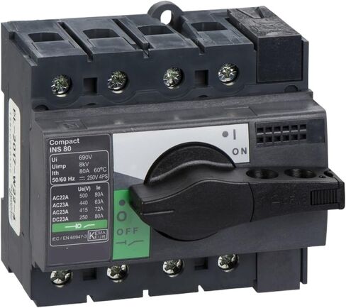 28905 INS80 4P Switch disconnector, Compact INS80, 80 A, with Rotary Handle, 4 Poles in Kuwait