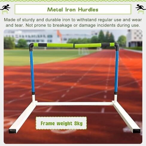 Height Adjustable Hurdles, Pro Track and Field Speed Race Hurdle Blue, 30-42in Height Hurdles Training Equipment for Track, Exercise Adjustable Hurdles for Agility Tr, 76-106cm/30-42in in Kuwait
