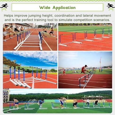 Height Adjustable Hurdles, Pro Track and Field Speed Race Hurdle Blue, 30-42in Height Hurdles Training Equipment for Track, Exercise Adjustable Hurdles for Agility Tr, 76-106cm/30-42in in Kuwait