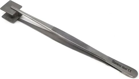 Specimen Paddle Forceps with Wide Square Serrated Pads Stainless Steel Lab Tweezers 6" in Kuwait
