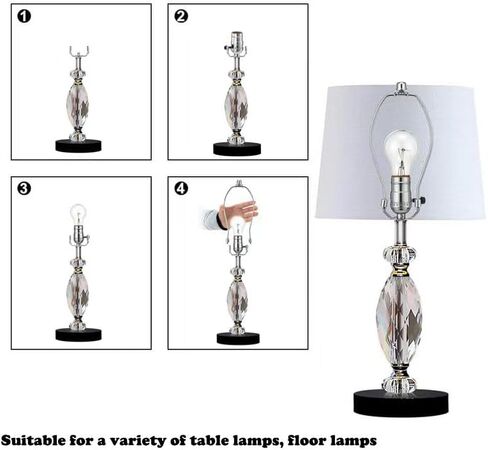 Lamp Shade Harp Holder，10 Inch Lamp Harp Kit -2 Set，Detachable Shade Holder for Table & Floor Lamps， DIY Lighting Accessories Lampshade Bracket， with 2 Shade Attaching Finial Top(Nickel) in Kuwait