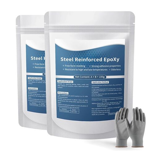 Steel Reinforced Epoxy Putty, Strong Clay Iron Adhesive, AB Two-Part, Waterproof, Heat Resistant, Fast Repair Filler for Metal Wood Ceramic Concrete Tile Plastic PVC Cracks Holes (1Pack-3.5oz) in Kuwait