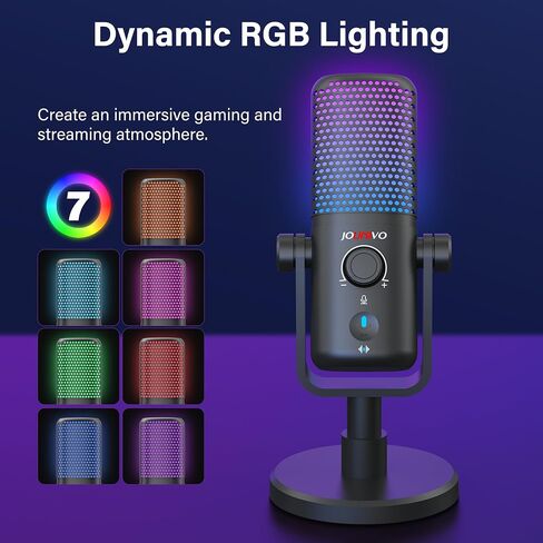 ميكروفون USB للألعاب للكمبيوتر الشخصي مع مرشح البوب ​​والتحكم في مستوى الصوت ومقبس سماعة الرأس RGB وزر كتم الصوت والتشغيل لأجهزة PS4 وPS5 وMac Streaming Podcast in Kuwait