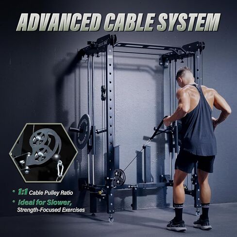 حامل طاقة قابل للطي F35 من MAJOR FITNESS، صالة ألعاب رياضية منزلية 4 في 1 مع نظام بكرة الكابل، وقضيب سحب متعدد القبضات، ولغم أرضي، وأكثر من 80 تمرينًا، معدات رياضية موفرة للمساحة، سهلة الطي للمساحات الصغيرة in Kuwait