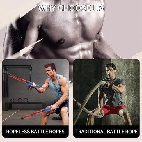 Ropeless Battle Rope,Adjustable Weight Battle Rope,Battle Ropes for Home Gym, Portable Exercise Ropes for Strength Training and Aerobic Exercise, Core Muscle Training in Kuwait