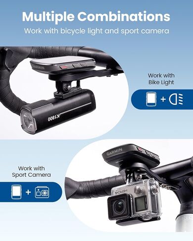 حامل أمامي Ravemen AOM06 لمقود Aero المتكامل، متوافق مع أجهزة كمبيوتر Garmin وWahoo وBryton Bike | نايلون | 150 ملم | 16.7 درجة للأعلى in Kuwait