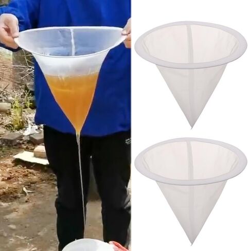 1PC 150 Mesh Honey Filter Bag with Steel Ring, 23 * 26cm Nylon Mesh Conical Food Strainer, Easy to Use Fine Net Filter for Honey in Kuwait