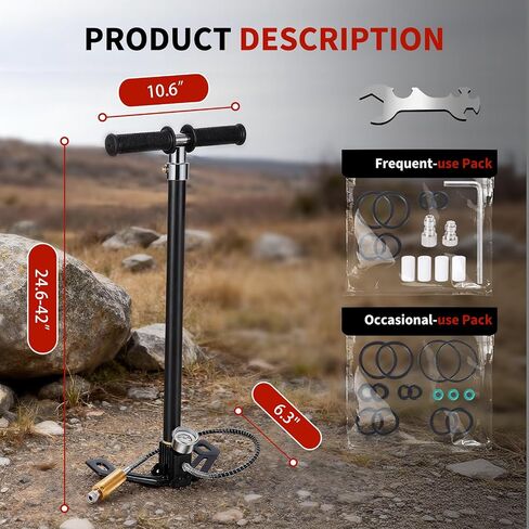Garvee 4-Stage PCP Hand Pump, 30MPa/4500PSI High Pressure Hand Pump, PCP Air Pump with Oil-Water Filter for PCP Air Rifles, HPA Tanks, Paintball Guns & Tire Inflation in Kuwait
