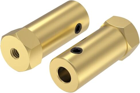 D12L30 Hex Coupler Brass Tire Connector 3/4/5/6/7/8mm Coupling for Decelerate Motor Shaft Robot Car Wheel(3mm) in Kuwait