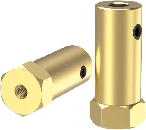D12L30 Hex Coupler Brass Tire Connector 3/4/5/6/7/8mm Coupling for Decelerate Motor Shaft Robot Car Wheel(3mm) in Kuwait