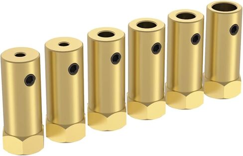 D12L30 Hex Coupler Brass Tire Connector 3/4/5/6/7/8mm Coupling for Decelerate Motor Shaft Robot Car Wheel(3mm) in Kuwait