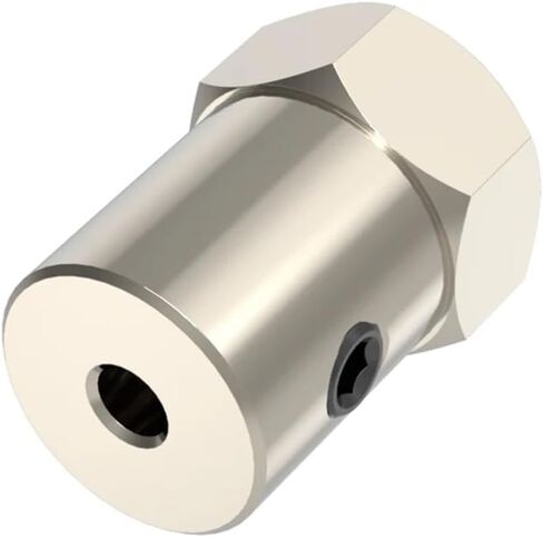 D12L18 Hex Coupler Brass Tire Connector 2/3/3.17/4/5/6/7/ 8mm Coupling for Decelerate Motor Shaft Robot Car Wheel(Electroplate 6mm) in Kuwait
