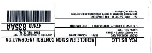 Mopar 47480835AA LABEL VECI LABEL in Kuwait