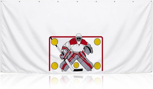 Hockey Shooting Tarp 7 x 16ft with Goal Target – Heavy Duty Vinyl Shot Trainer for Slap & Wrist Shot Practice, Indoor & Outdoor Hockey Shooting Aid, Protect Walls & Improve Accuracy in Kuwait