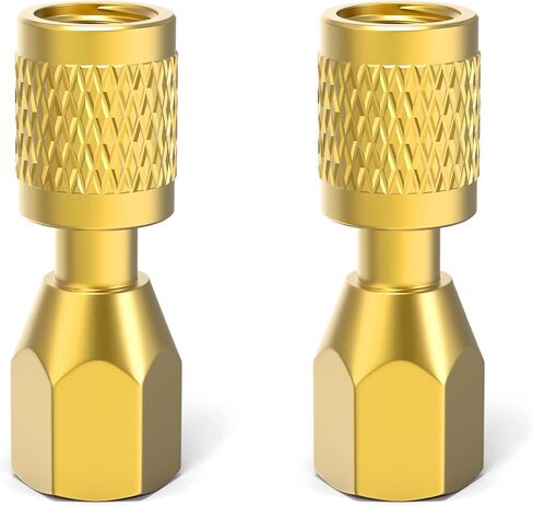 2PCS 19110 Low-Loss Quick Coupler for HVAC, 1/4" SAE Flare x 1/8" NPT Fitting, for Refrigerant Recovery Tank & Pressure Checks in Kuwait