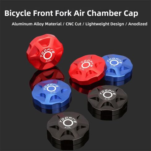 2PCS Bicycle Front Fork Cap Suspension Cover, Aluminum Alloy Air Valve Top Caps for MTB,Mountain Bike and Road Bike Suspension Fork Air Chamber Protection Use in Kuwait