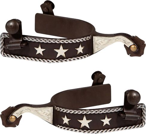 Western Cowboy Spurs, 1 Pair Horse Boot Spurs with Rowels, Antique Hand-Carved for Adult Equestrian, Men Women in Saudi Arabia