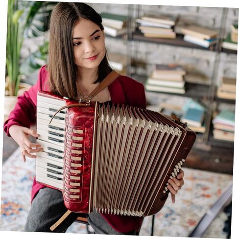 Vaguelly 2pcs Chic Accordion Belt Adjustable Straps Padded Comfort for String Instruments Easy to Wash Carry in Kuwait
