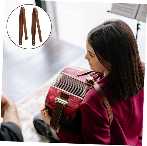 Vaguelly 2pcs Chic Accordion Belt Adjustable Straps Padded Comfort for String Instruments Easy to Wash Carry in Kuwait