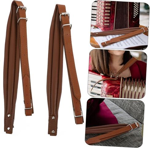 Vaguelly 2pcs Chic Accordion Belt Adjustable Straps Padded Comfort for String Instruments Easy to Wash Carry in Kuwait