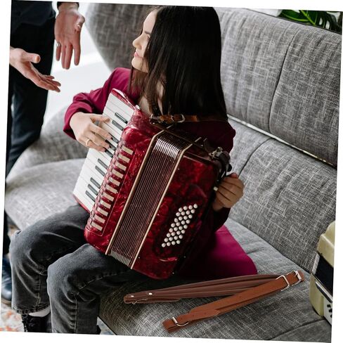 Vaguelly 2pcs Chic Accordion Belt Adjustable Straps Padded Comfort for String Instruments Easy to Wash Carry in Kuwait