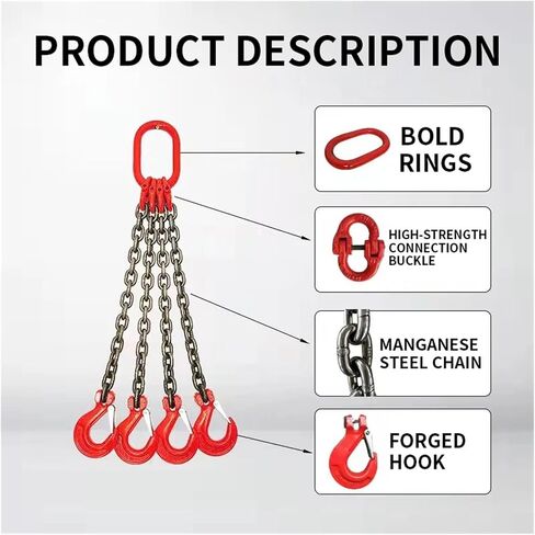 Manual Hoist 3T Chain Block with Hook 2M Lift 4PCSChain Pulley Portable Lifting Tools Ideal for Worhop and Construct Use in Kuwait