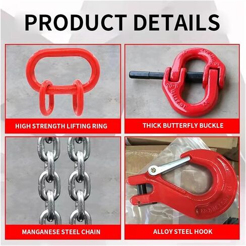 Manual Hoist 3T Chain Block with Hook 2M Lift 4PCSChain Pulley Portable Lifting Tools Ideal for Worhop and Construct Use in Kuwait