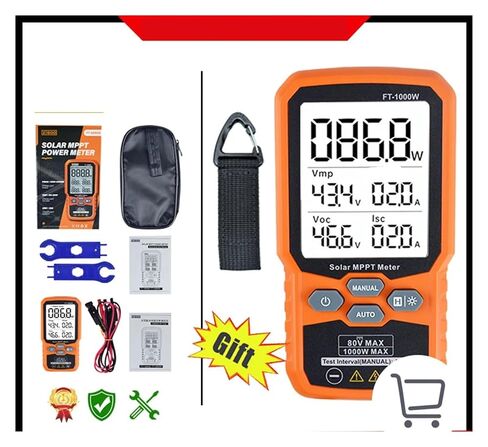 Solar Meter Photovoltaic Multimeter,PV Module 1000W Power Tester,Open Circuit Voltage Short Circuit Current in Kuwait