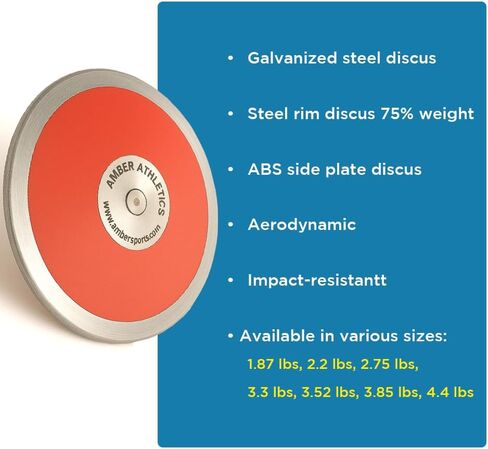 Amber Athletic Gear 70% Rim Weigh Discus Galvanized Steel Rim, Sturdy ABS Plates, Balanced Design in Kuwait