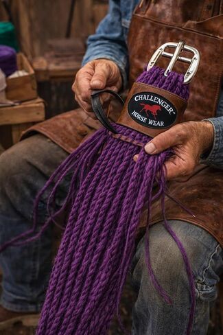 22" Western 27 Strand Double Weave Purple Mohair Roper Cinch 97RT07PP-22 in Kuwait