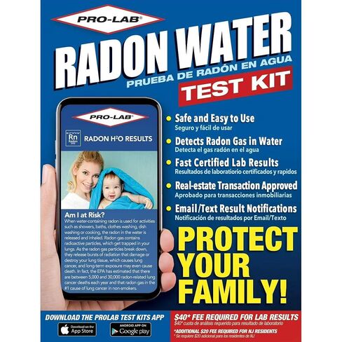 Radon in Water Test Kit - 1 Pack - Certified Lab Analysis - Fast Results - Email/Text Notifications - Real Estate Approved in Kuwait