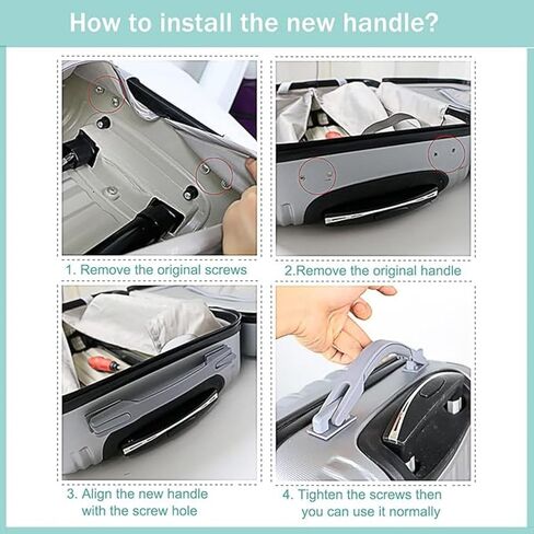 2-Pack Suitcase Handle Replacement - Heavy Duty Universal Replacement Black Handles for Luggage, Ideal Fix for Broken Pull Handle‌ in Kuwait