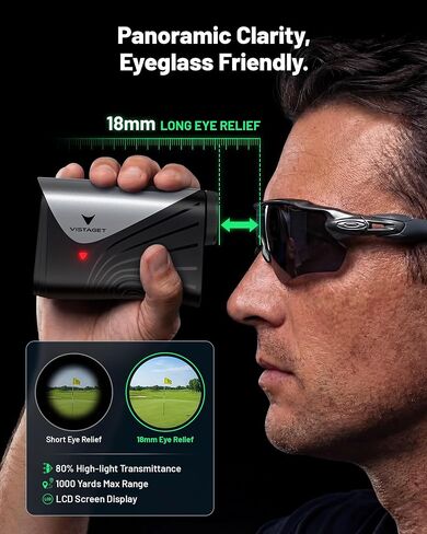 Golvia Ultra Range Finder Golf مع تثبيت بصري للصورة، محدد مدى الجولف مع مفتاح المنحدر القانوني للبطولة، التثليث وقفل العلم الصوتي، حامل عربة مغناطيسي، IP65، USB-C in Kuwait