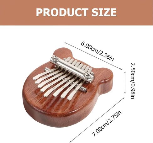 8 Keys Mini Solid Wood Music Box with Lanyard Wear on Backpack or Keychain Portable Christmas Birthday Gift, Little Bear in Kuwait