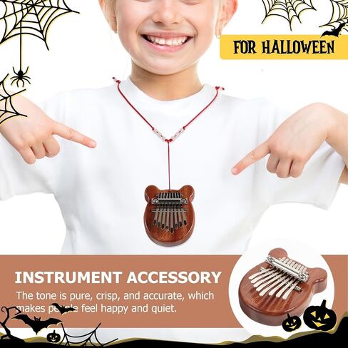 8 Keys Mini Solid Wood Music Box with Lanyard Wear on Backpack or Keychain Portable Christmas Birthday Gift, Little Bear in Kuwait