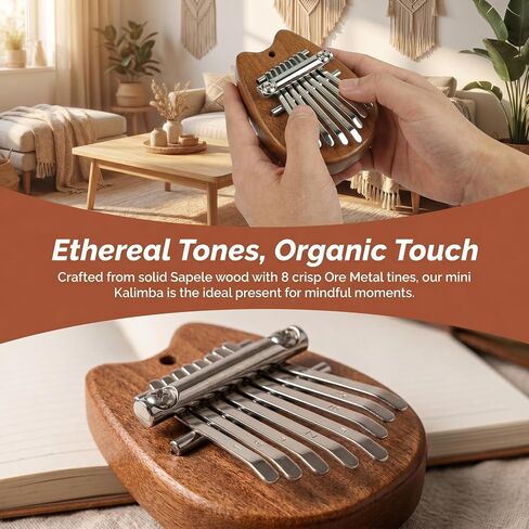 Mini 8 Key Thumb Piano Portable Finger Music Instrument Small Musical Pendant Ornament Gift Accessory in Kuwait