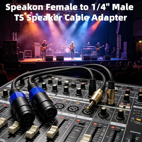 محول كابل مكبر صوت Speakon أنثى إلى 1/4 بوصة ذكر TS، سلك توصيل صوت عالي القوة 6 بوصة لمضخم صوت نظام PA (عبوتان) in Kuwait