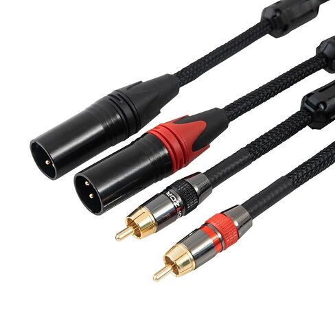 كابل RCA إلى XLR - كابل صوت هاي فاي مزدوج RCA/XLR ذكر، 10 أقدام، كابل 4N OFC، مناسب لمكبرات الصوت والخلاطات والميكروفونات in Kuwait