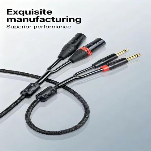 كابل RCA إلى XLR - كابل صوت هاي فاي مزدوج RCA/XLR ذكر، 10 أقدام، كابل 4N OFC، مناسب لمكبرات الصوت والخلاطات والميكروفونات in Kuwait