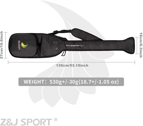 Z&J SPORT مجداف قارب التنين من ألياف الكربون، مجداف معتمد من IDBF مع مقبض على شكل حرف T مقاس 47 بوصة وحقيبة مجداف سوداء متعددة الجيوب in Kuwait