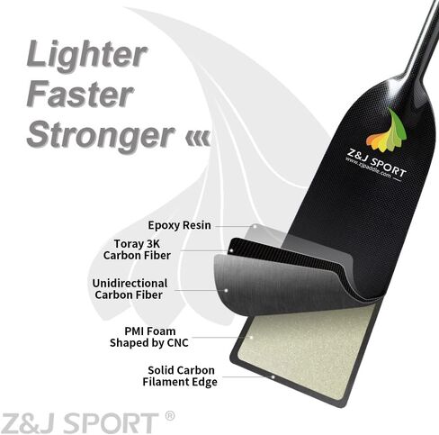 Z&J SPORT مجداف قارب التنين من ألياف الكربون، مجداف معتمد من IDBF مع مقبض على شكل حرف T مقاس 47 بوصة وحقيبة مجداف سوداء متعددة الجيوب in Kuwait